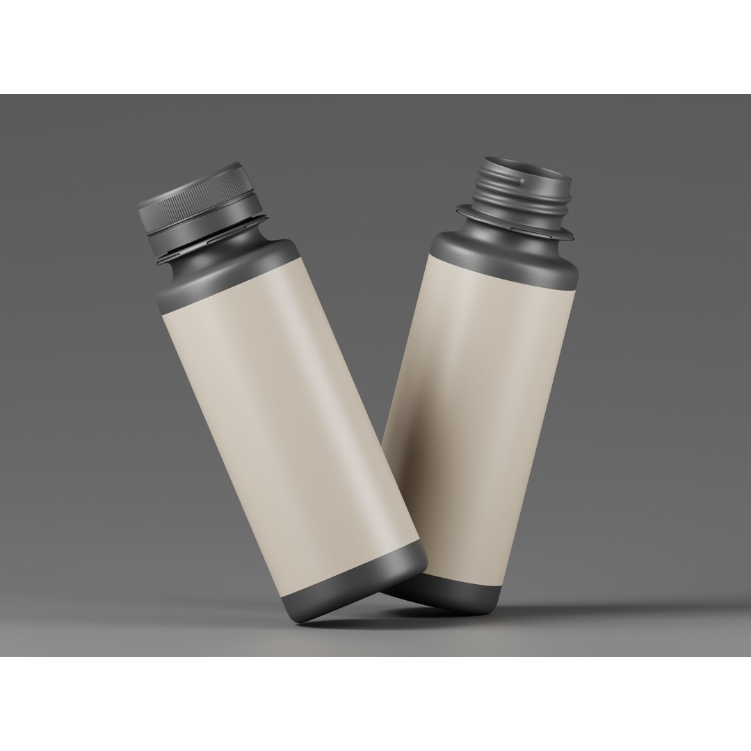 Black Cosmetic Bottle 3D Model – Low Poly PBR Asset, OBJ & FBX Formats - View 10