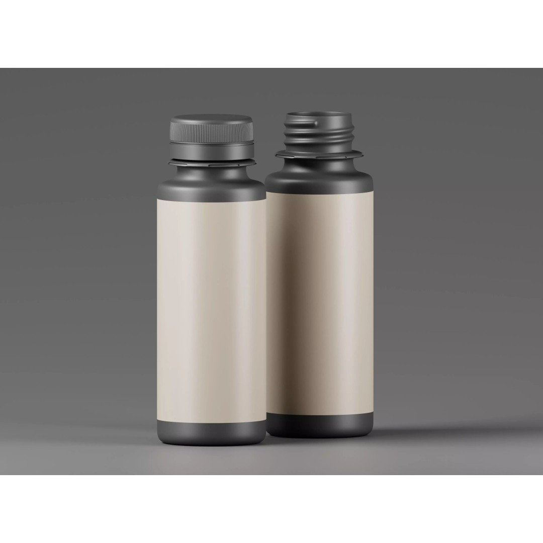 Black Cosmetic Bottle 3D Model – Low Poly PBR Asset, OBJ & FBX Formats - View 2