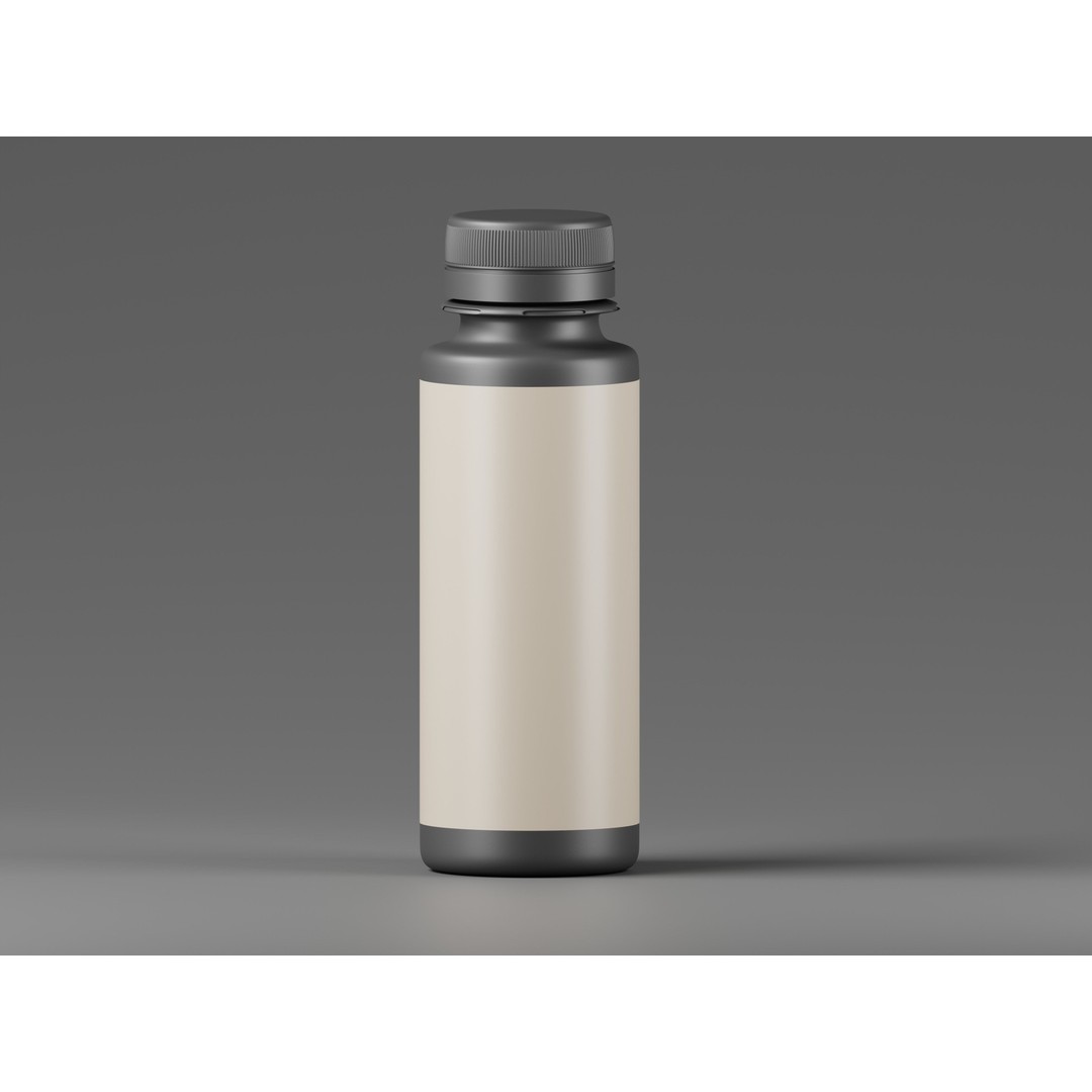 Black Cosmetic Bottle 3D Model – Low Poly PBR Asset, OBJ & FBX Formats - View 3