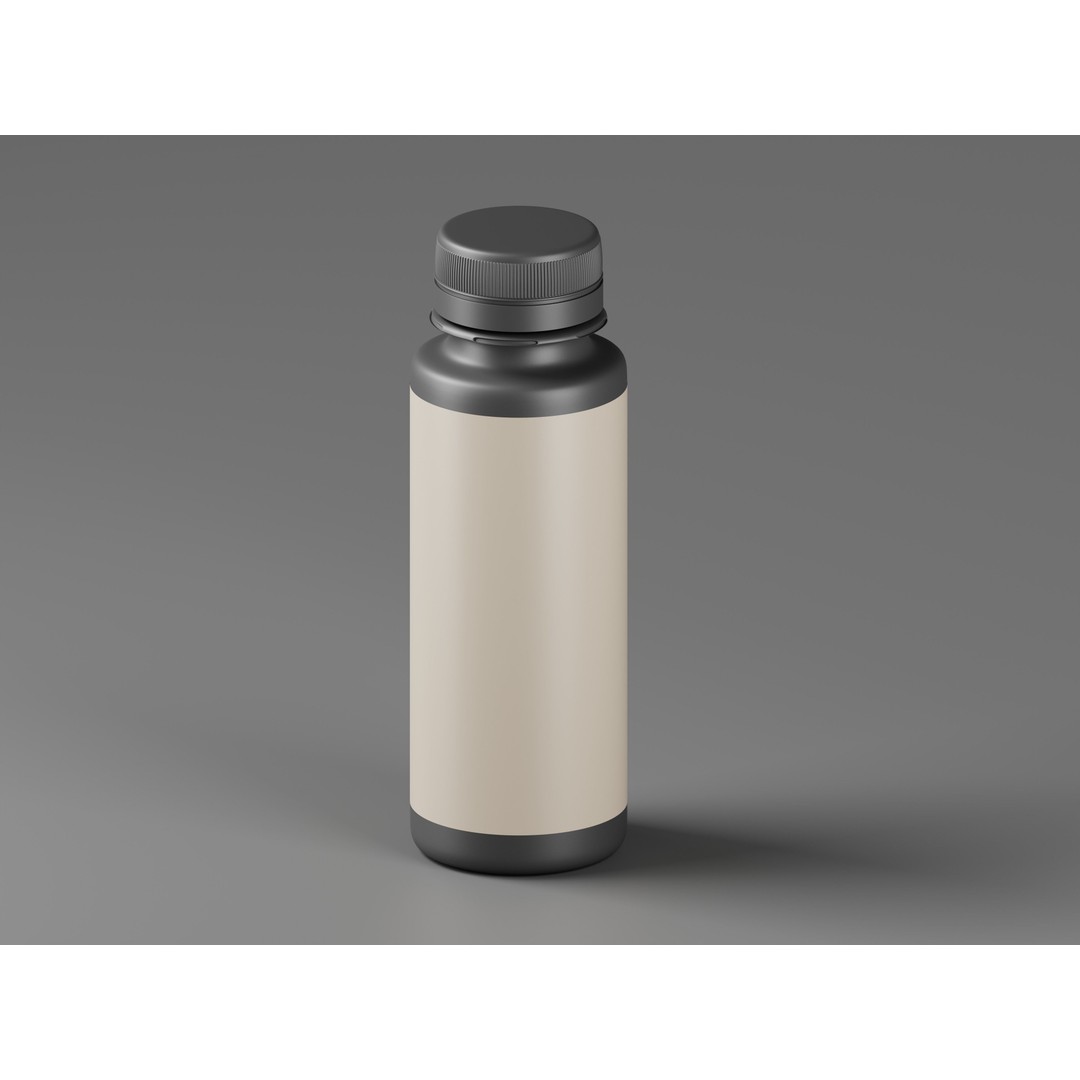 Black Cosmetic Bottle 3D Model – Low Poly PBR Asset, OBJ & FBX Formats - View 5
