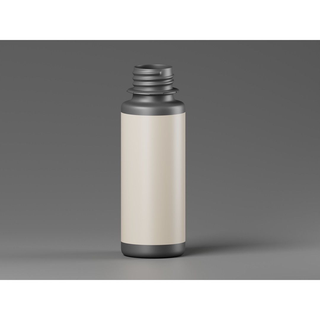 Black Cosmetic Bottle 3D Model – Low Poly PBR Asset, OBJ & FBX Formats - View 6