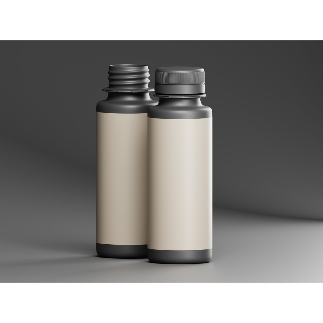 Black Cosmetic Bottle 3D Model – Low Poly PBR Asset, OBJ & FBX Formats - View 7