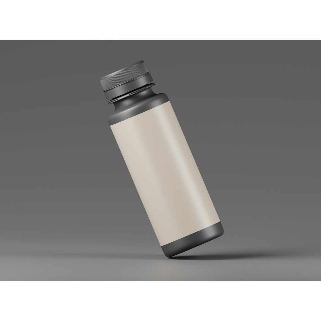 Black Cosmetic Bottle 3D Model – Low Poly PBR Asset, OBJ & FBX Formats - View 8