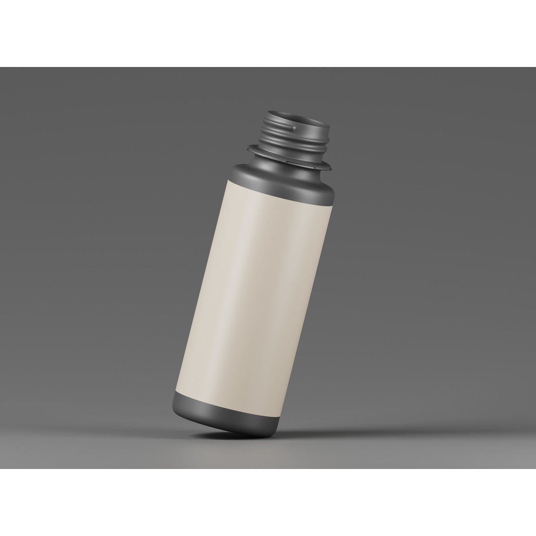 Black Cosmetic Bottle 3D Model – Low Poly PBR Asset, OBJ & FBX Formats - View 9