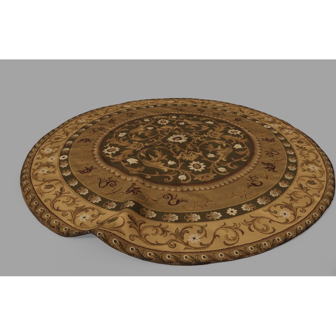 High Poly Floor Rugs 3D Model – Realistic Interior Decoration, OBJ, Blender - View 3