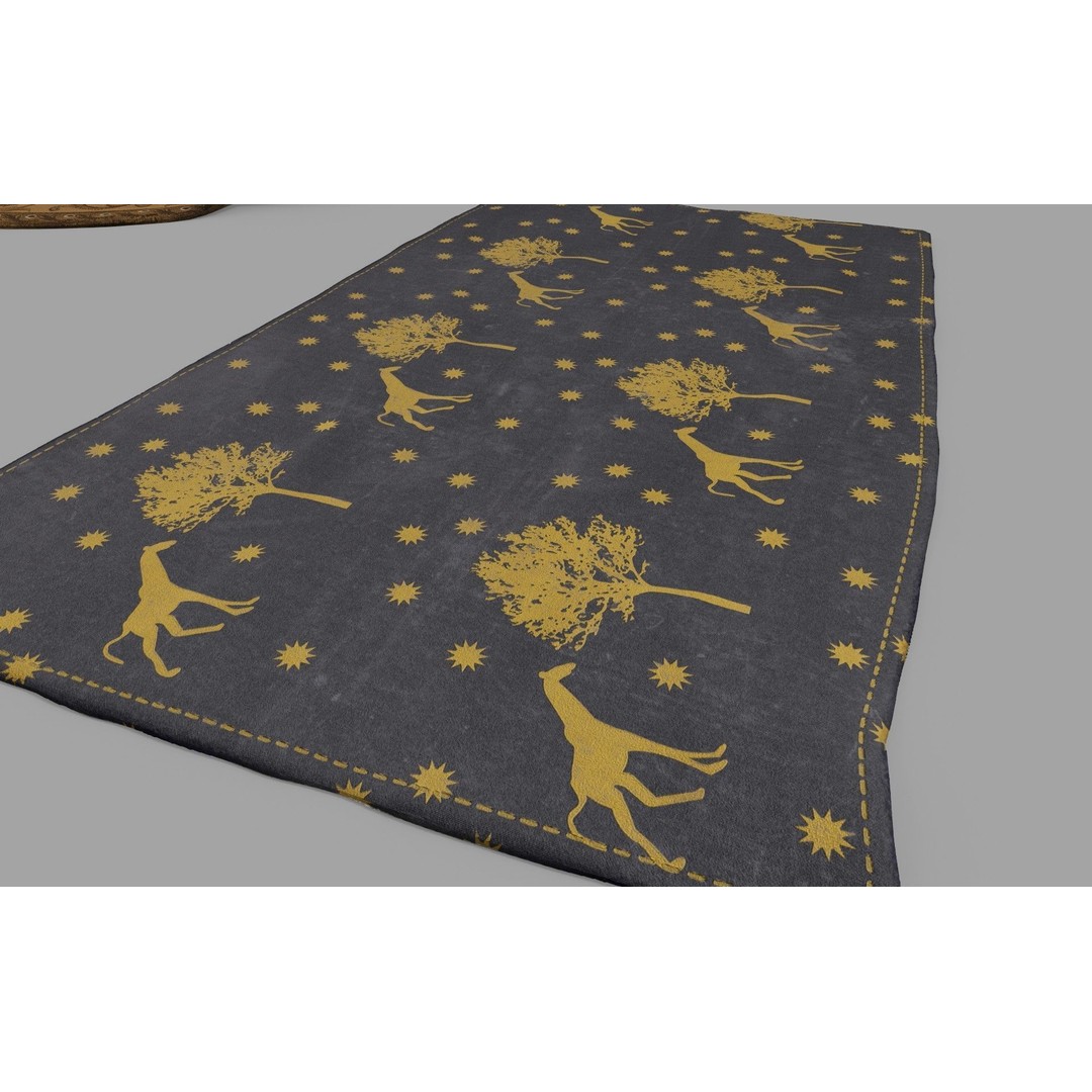 High Poly Floor Rugs 3D Model – Realistic Interior Decoration, OBJ, Blender - View 7
