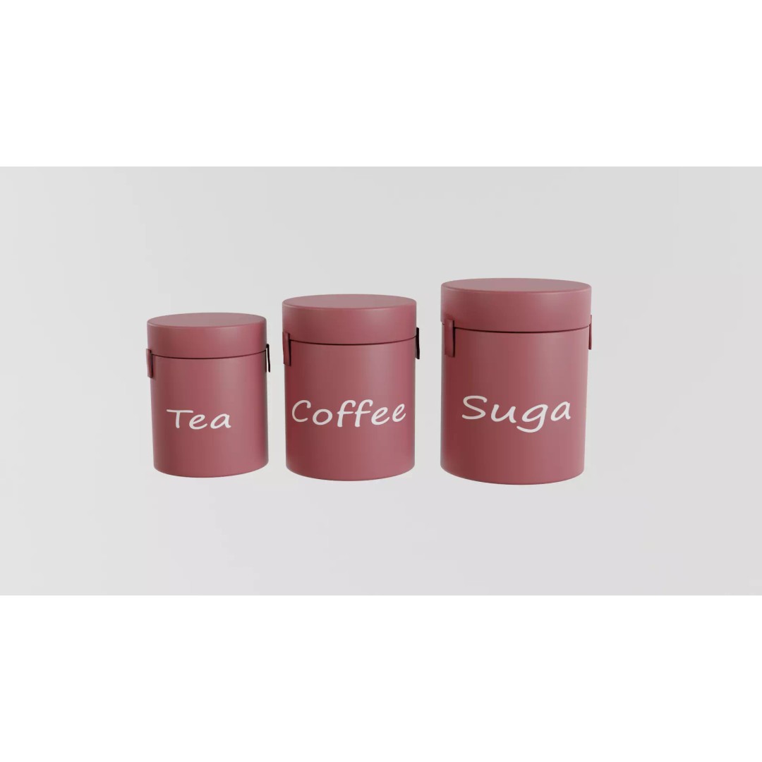 Kitchen Storage Jars 3D Model – Realistic PBR Asset, FBX, OBJ - View 2