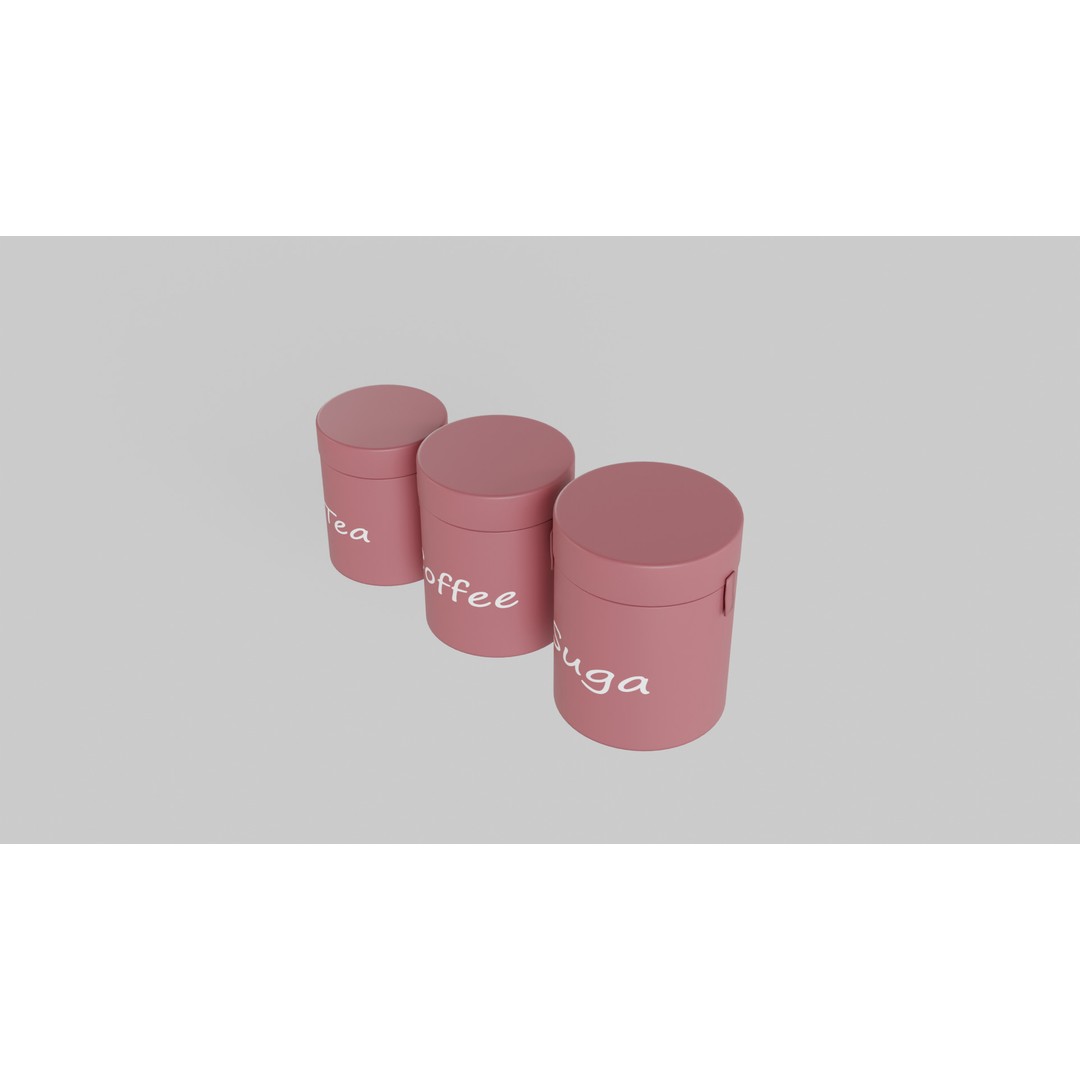 Kitchen Storage Jars 3D Model – Realistic PBR Asset, FBX, OBJ - View 3