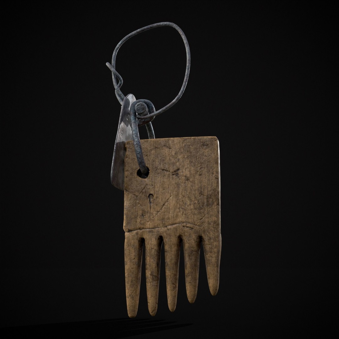 Viking Beard Comb 3D Model – Low Poly Game Asset, FBX & OBJ - View 4