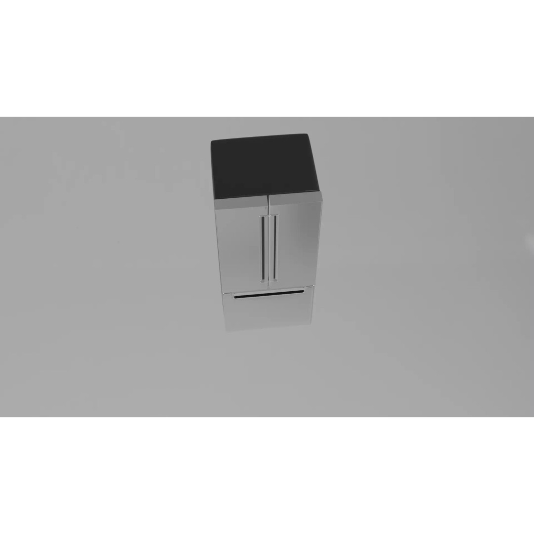 Double Door Refrigerator 3D Model – High Poly Kitchen Appliance, FBX - View 5