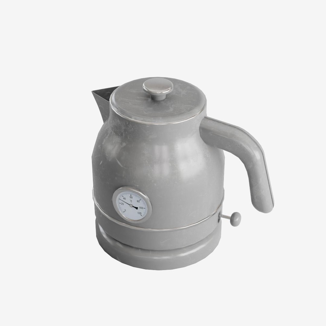 Scuffed Plastic Kettle 3D Model – Low Poly Game Asset, FBX - View 10