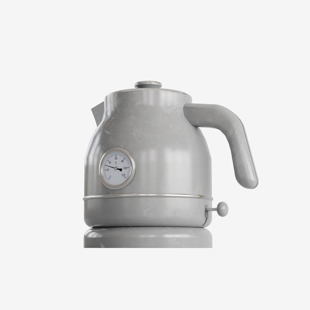 Scuffed Plastic Kettle 3D Model – Low Poly Game Asset, FBX - View 12