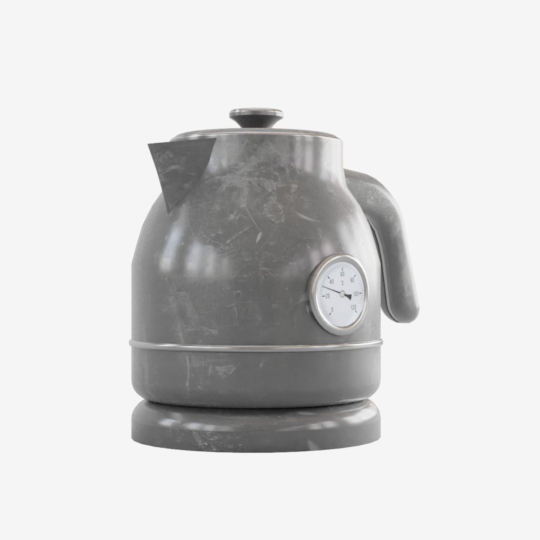 Scuffed Plastic Kettle 3D Model – Low Poly Game Asset, FBX - View 4