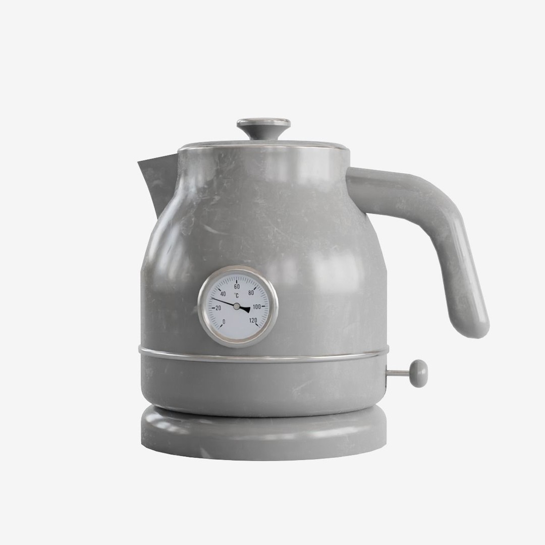 Scuffed Plastic Kettle 3D Model – Low Poly Game Asset, FBX - View 5