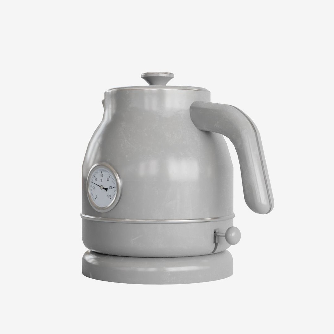 Scuffed Plastic Kettle 3D Model – Low Poly Game Asset, FBX - View 6