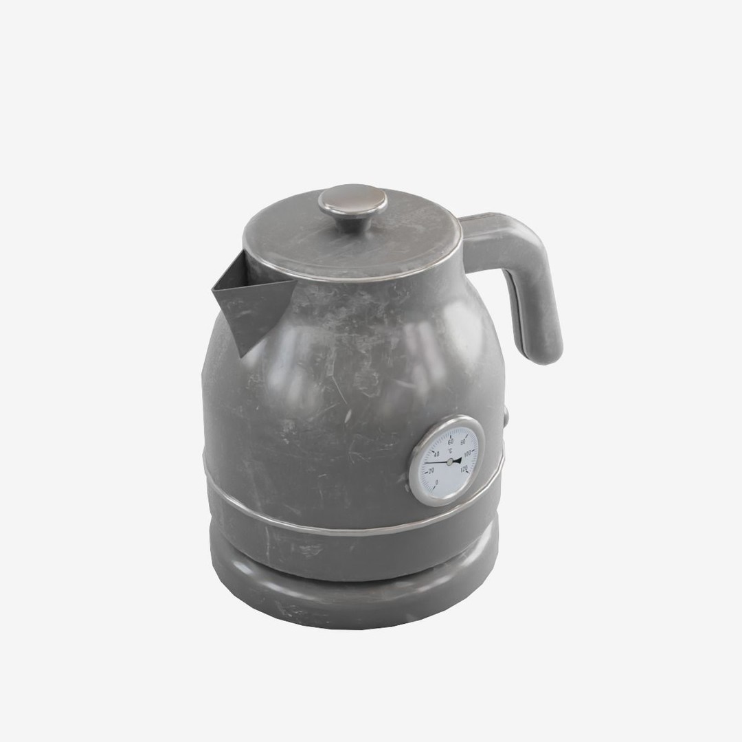 Scuffed Plastic Kettle 3D Model – Low Poly Game Asset, FBX - View 7