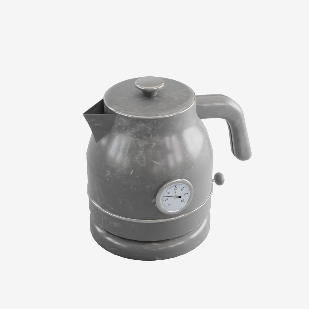Scuffed Plastic Kettle 3D Model – Low Poly Game Asset, FBX - View 8