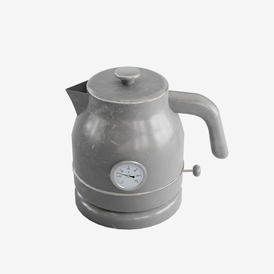 Scuffed Plastic Kettle 3D Model – Low Poly Game Asset, FBX - View 9