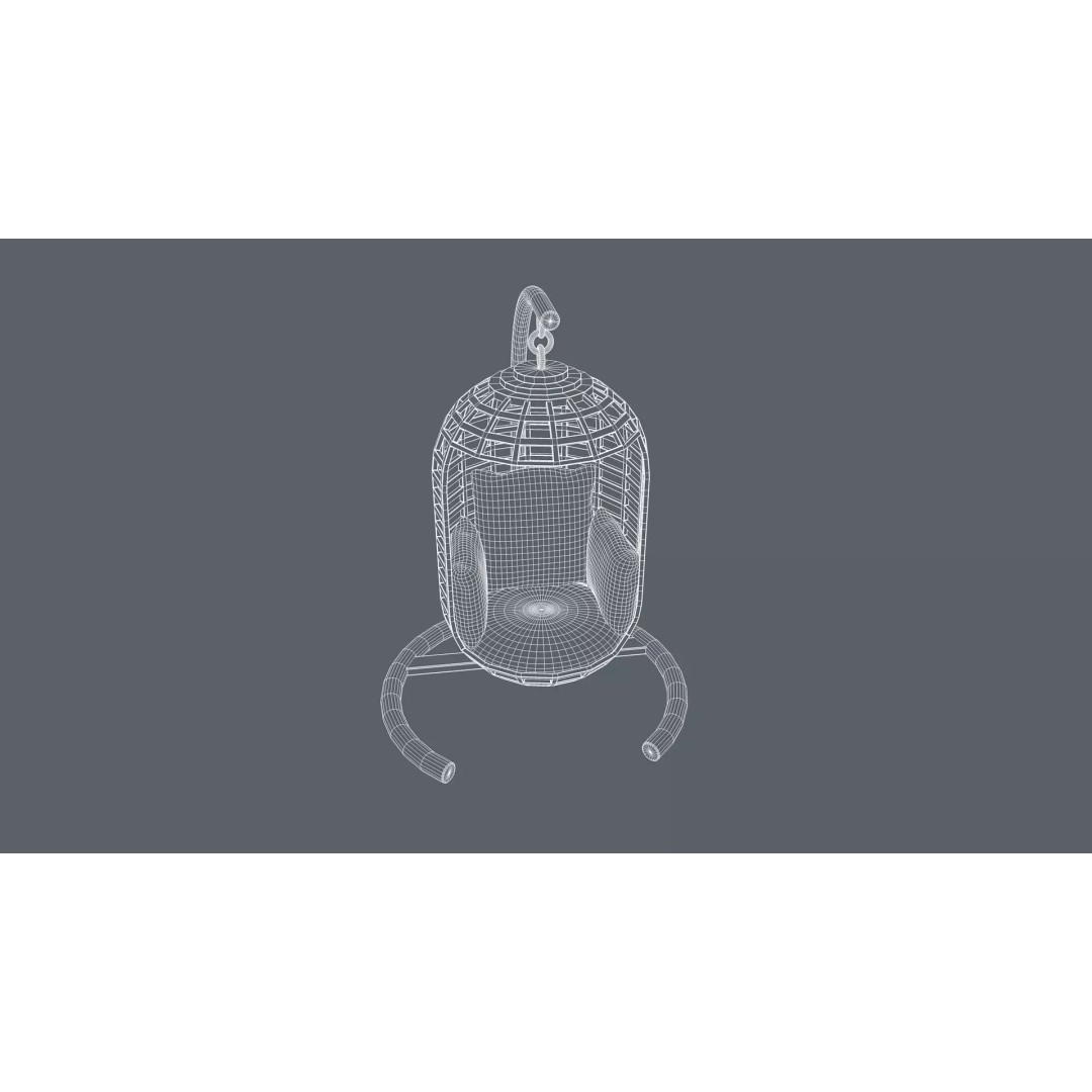 Swing Chair 3D Model – Low Poly Outdoor Furniture Asset, FBX & OBJ