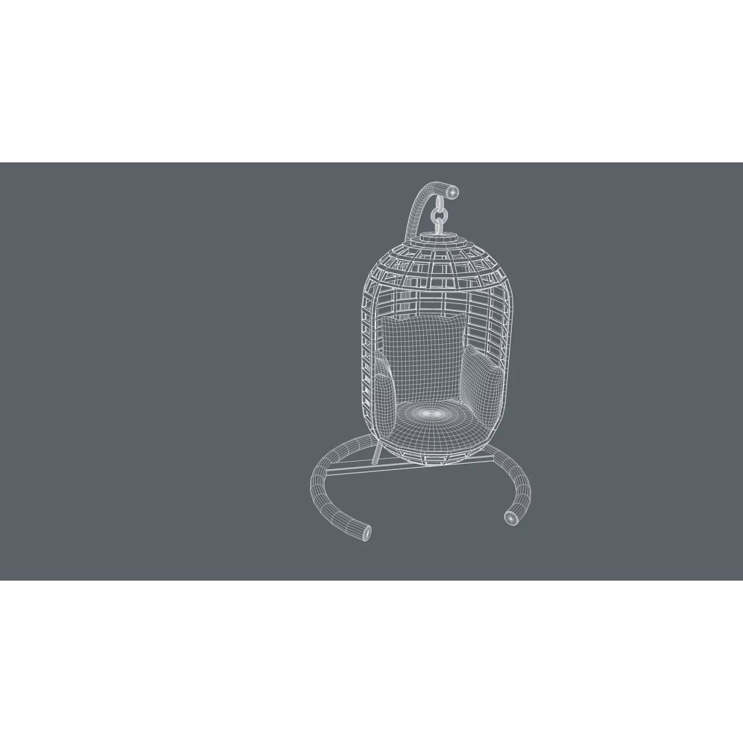 Swing Chair 3D Model – Low Poly Outdoor Furniture Asset, FBX & OBJ - View 13