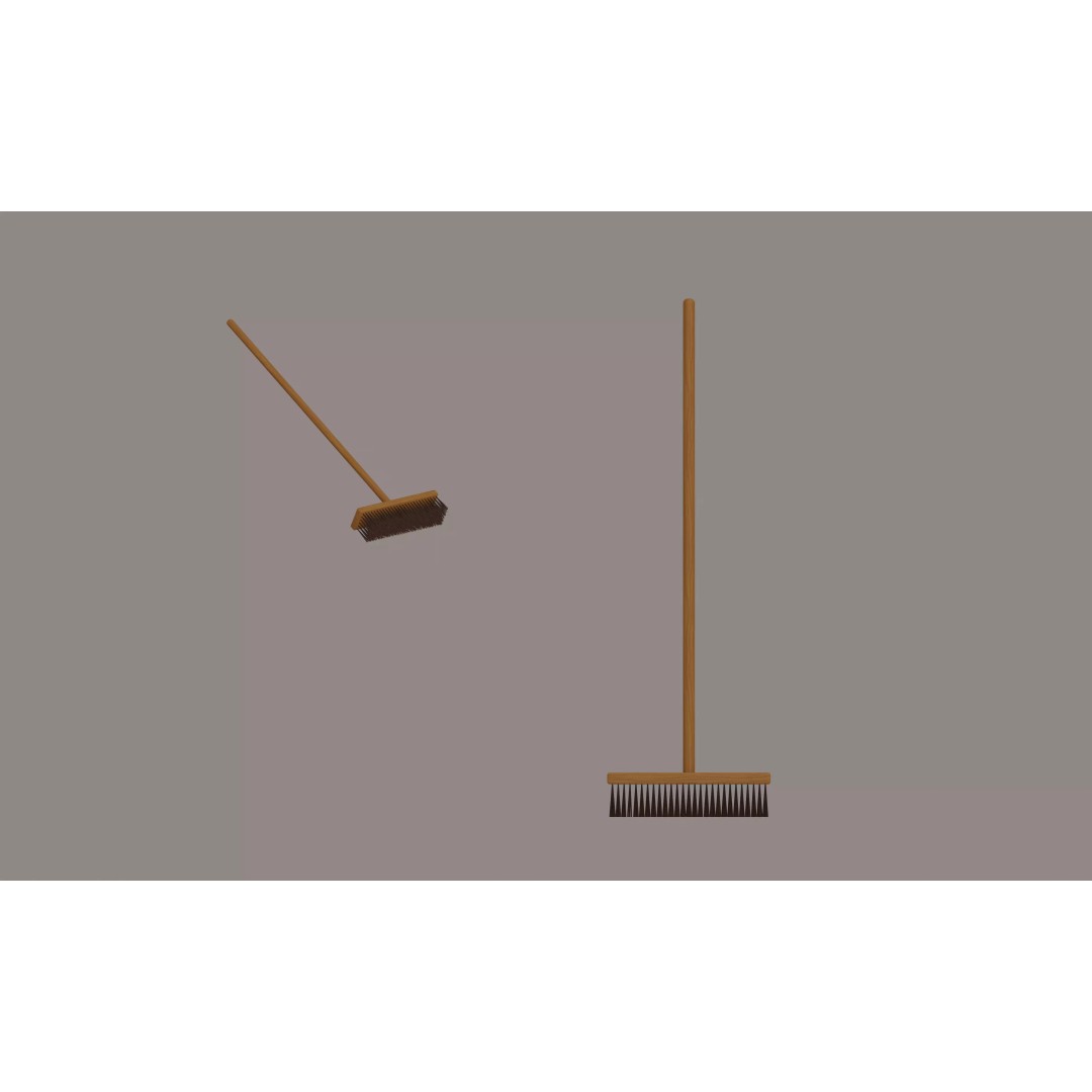 Outdoor Broom 3D Model – PBR Textured Game Asset, FBX, OBJ - View 2