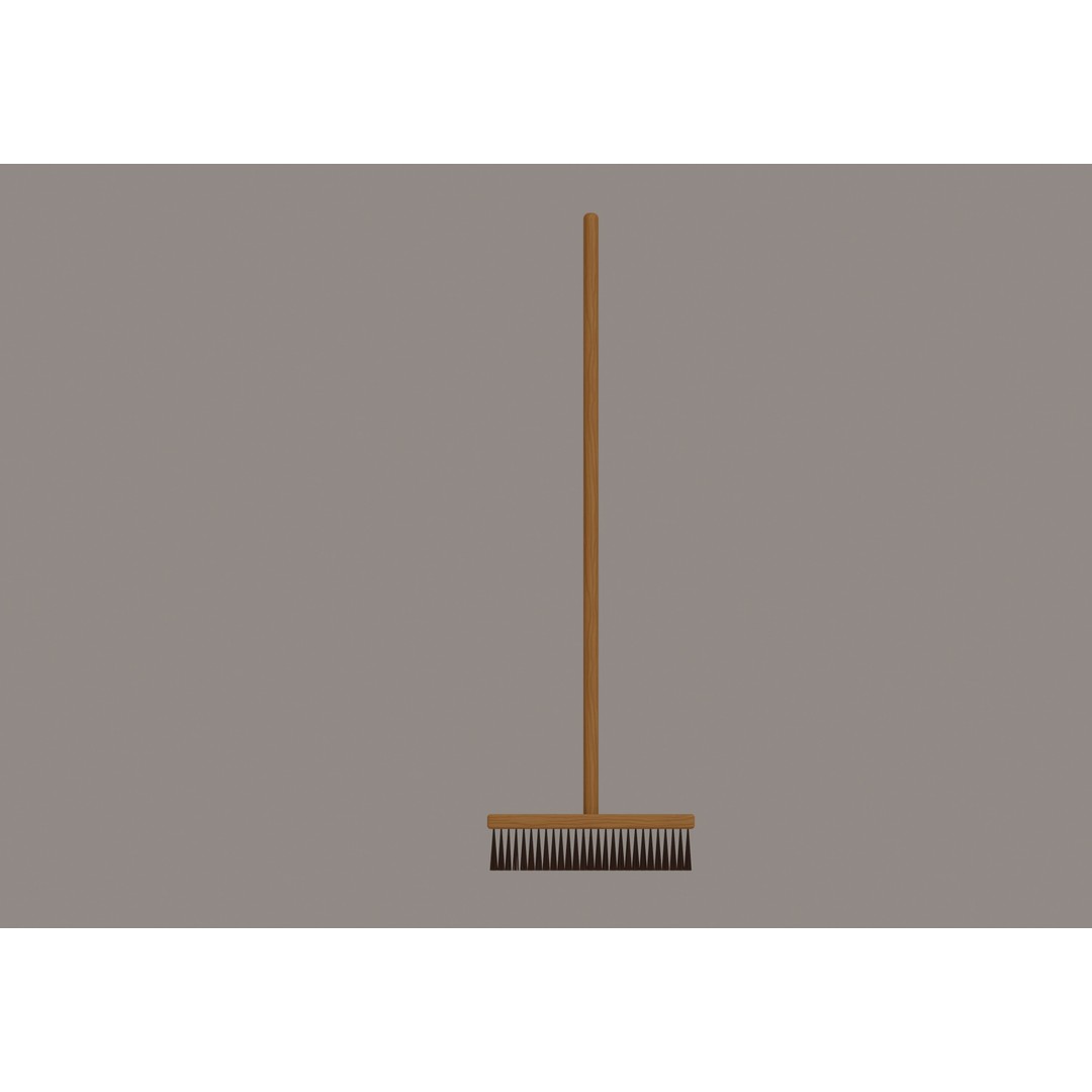 Outdoor Broom 3D Model – PBR Textured Game Asset, FBX, OBJ - View 3