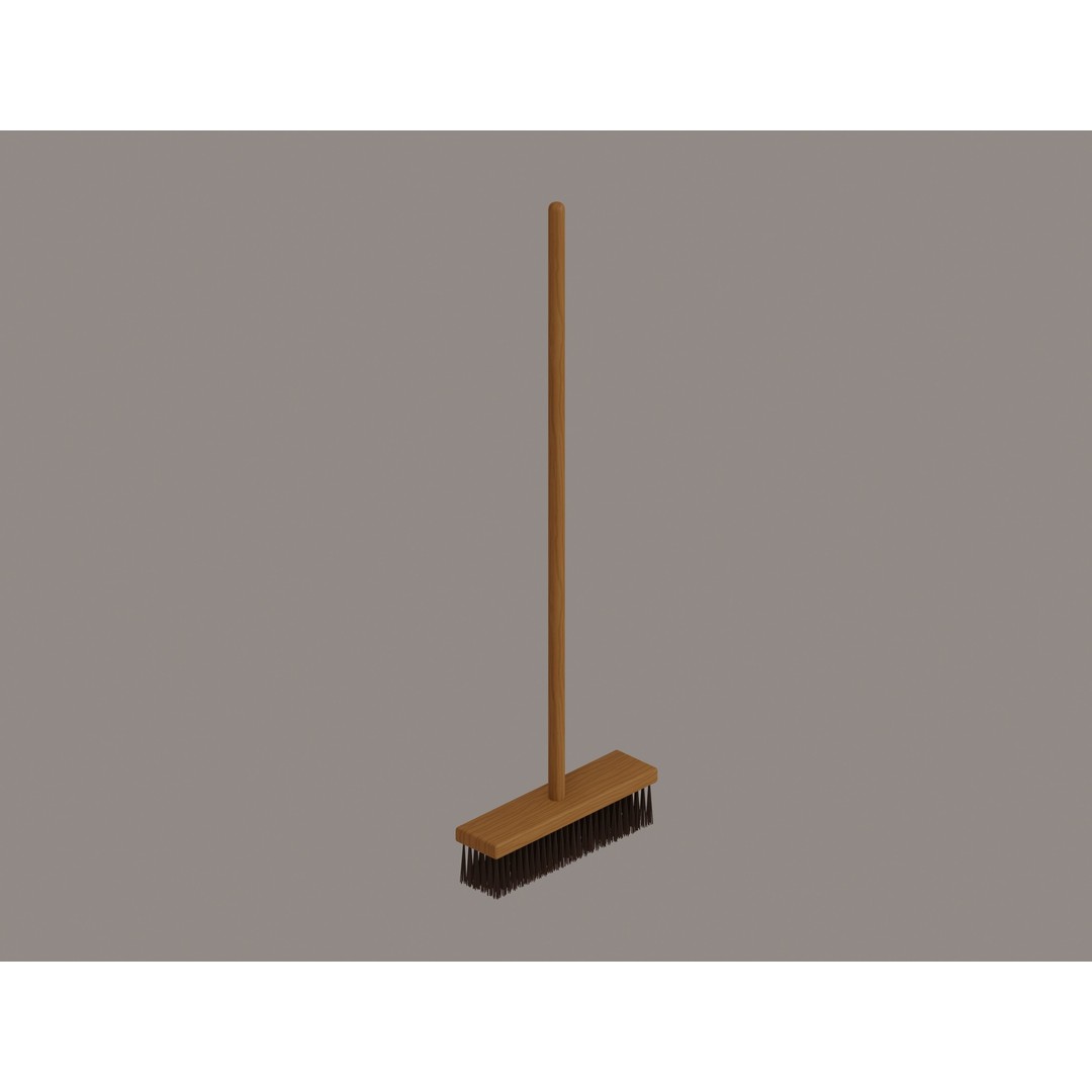 Outdoor Broom 3D Model – PBR Textured Game Asset, FBX, OBJ - View 6