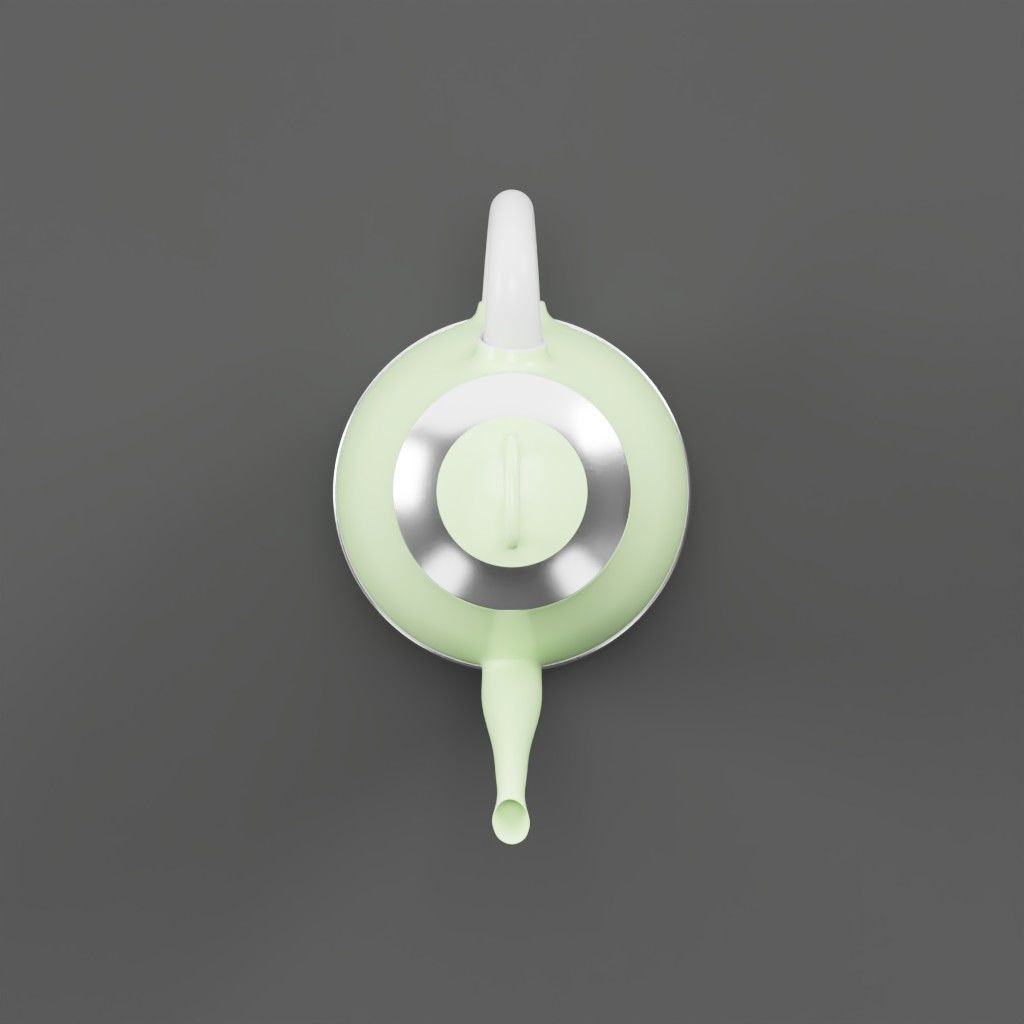 Plastic Kettle 3D Model – Modern Kitchenware with PBR Textures, FBX - View 6