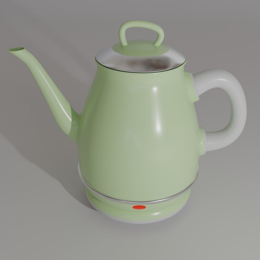 Plastic Kettle 3D Model – Modern Kitchenware with PBR Textures, FBX - View 7