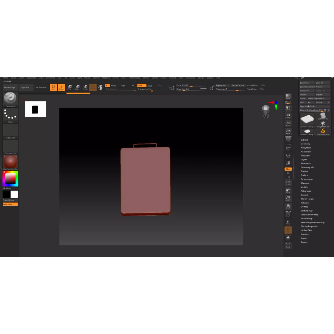 Cutting Board 3D Model – Low Poly PBR Kitchen Asset, FBX, Blender - View 11