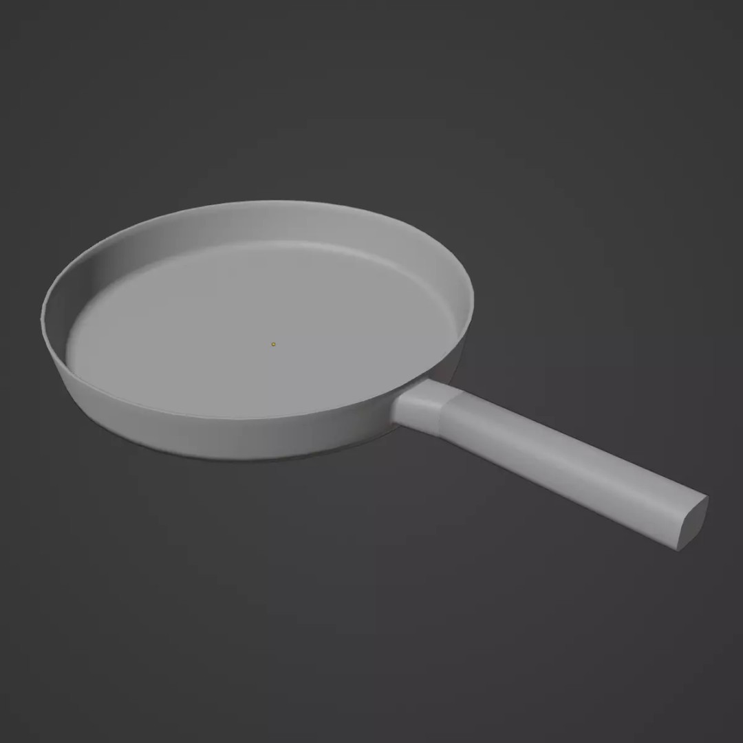 Kitchen Frying Pan 3D Model – Low Poly Game Asset, PBR Textures, FBX