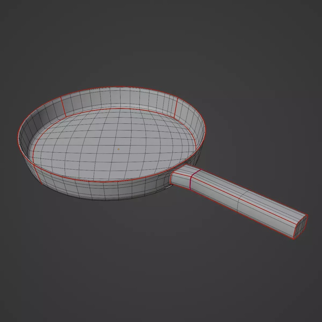 Kitchen Frying Pan 3D Model – Low Poly Game Asset, PBR Textures, FBX - View 10