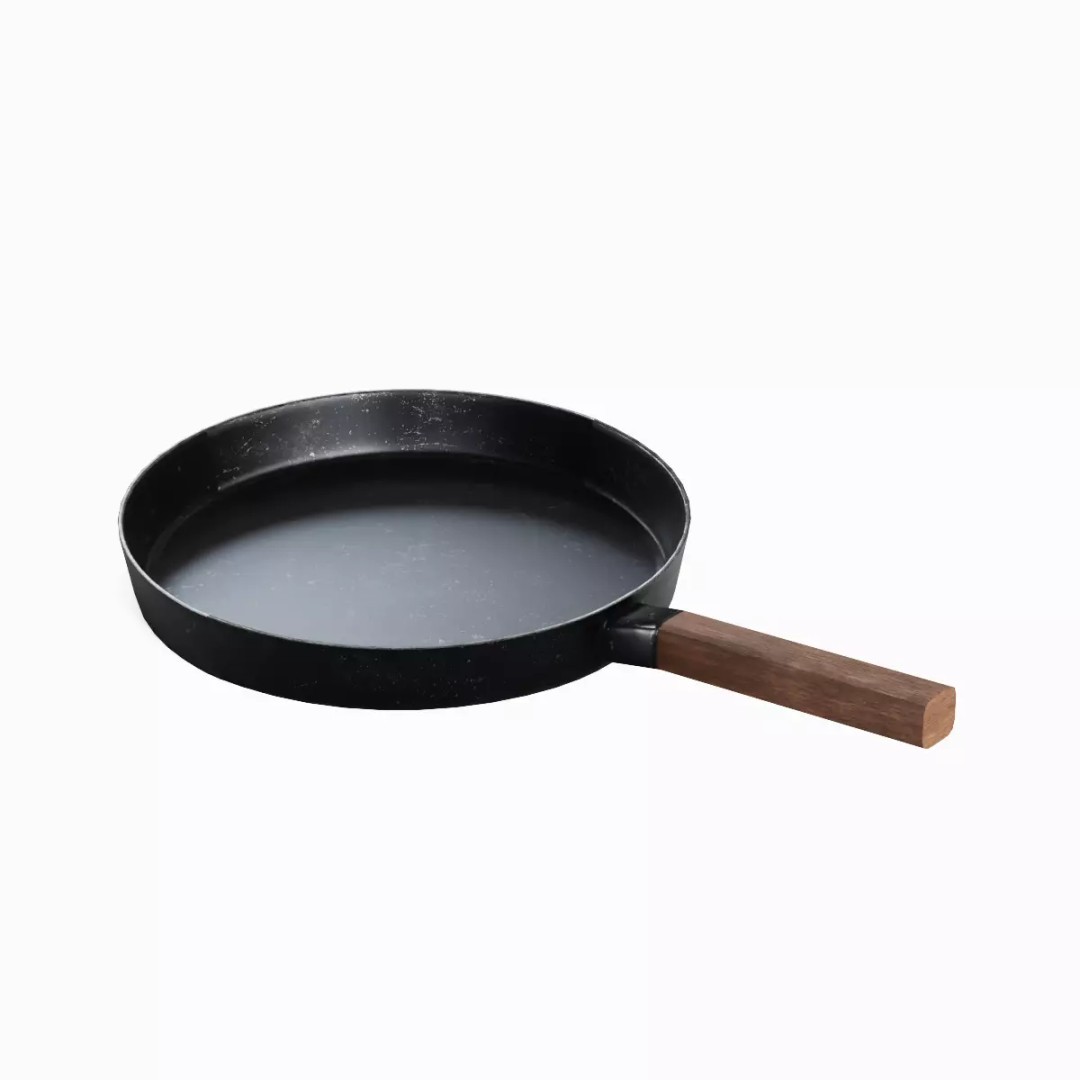 Kitchen Frying Pan 3D Model – Low Poly Game Asset, PBR Textures, FBX - View 6