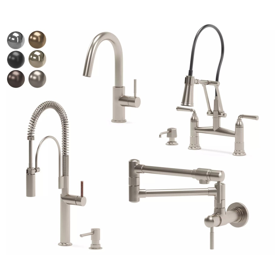 BRIZO Kitchen Faucet 3D Model – Modern Design, PBR Textures, FBX - View 2