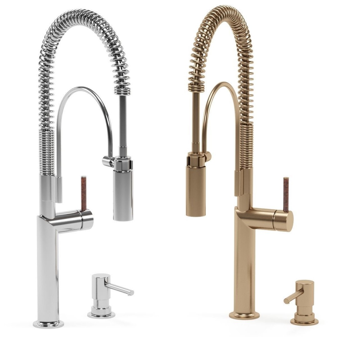 BRIZO Kitchen Faucet 3D Model – Modern Design, PBR Textures, FBX - View 3