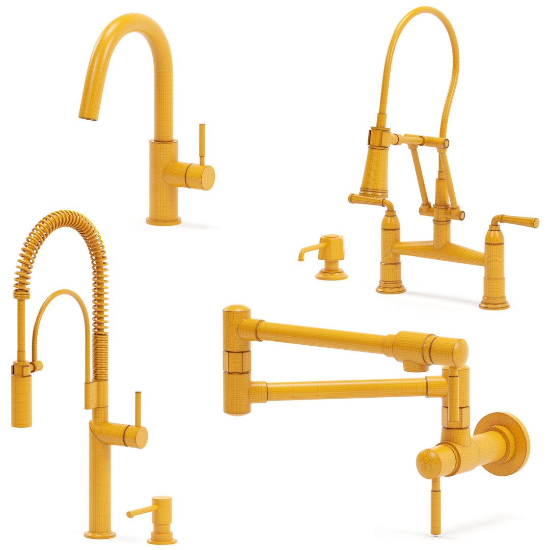 BRIZO Kitchen Faucet 3D Model – Modern Design, PBR Textures, FBX - View 7