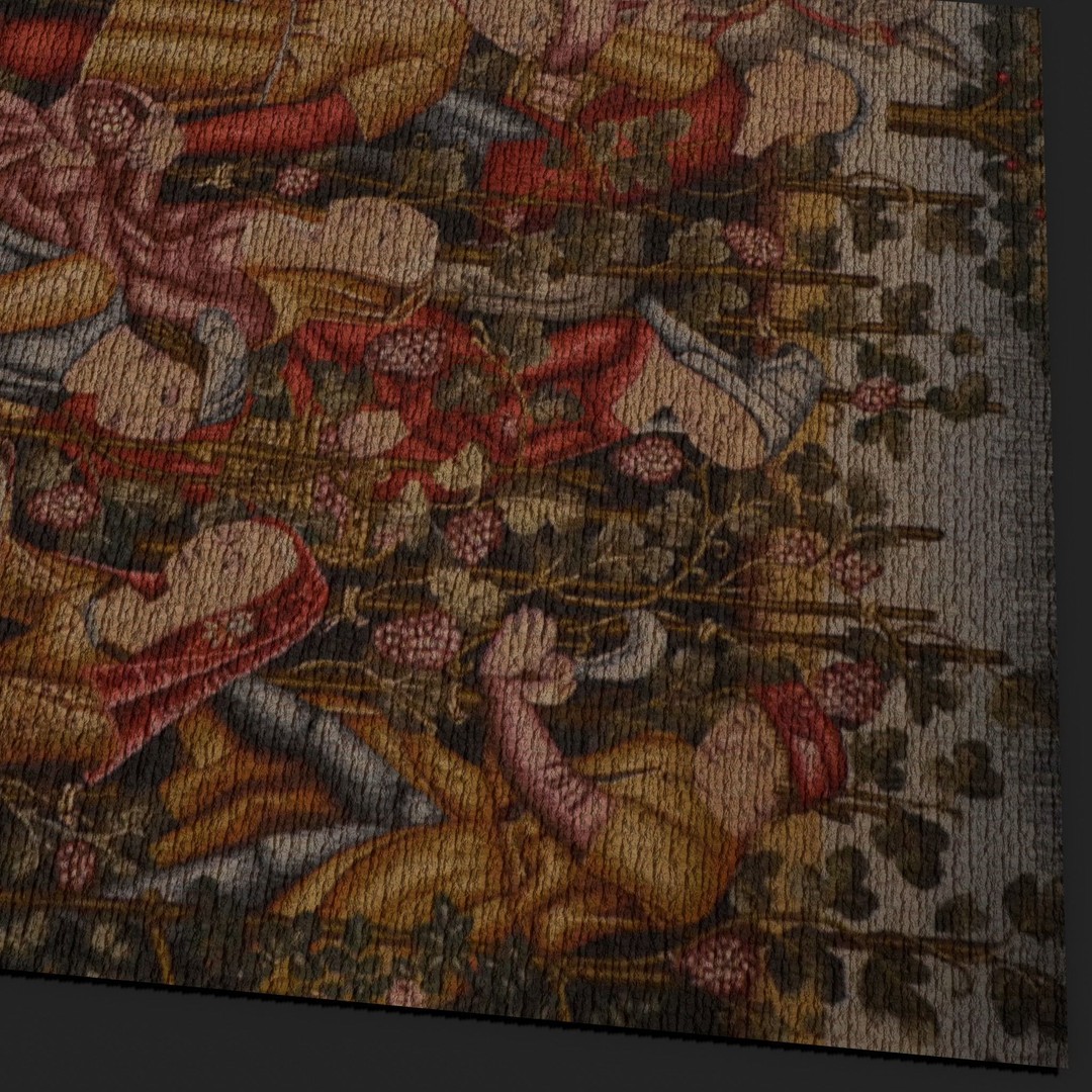 Grape Harvest Tapestry 3D Model – Low Poly PBR Decor Asset, FBX - View 10
