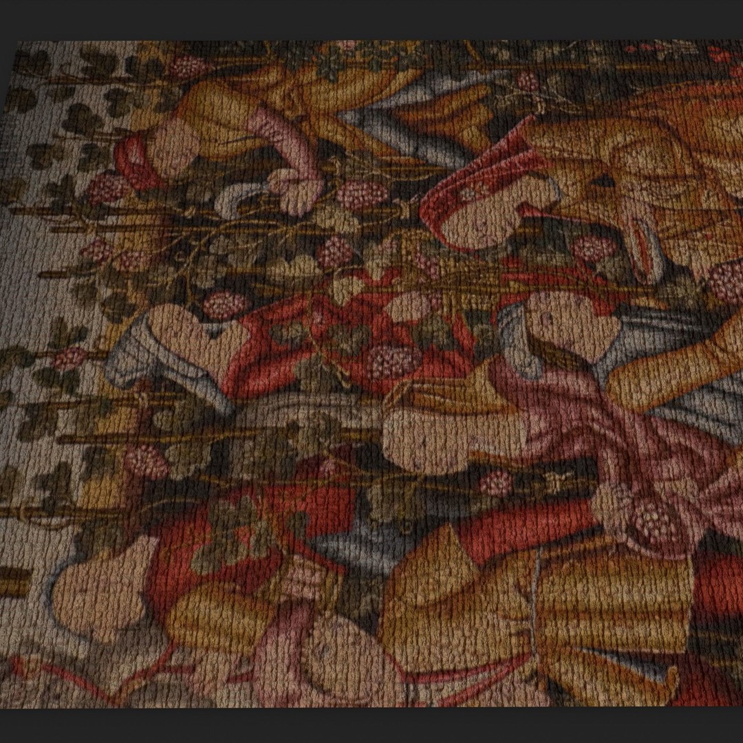 Grape Harvest Tapestry 3D Model – Low Poly PBR Decor Asset, FBX - View 19