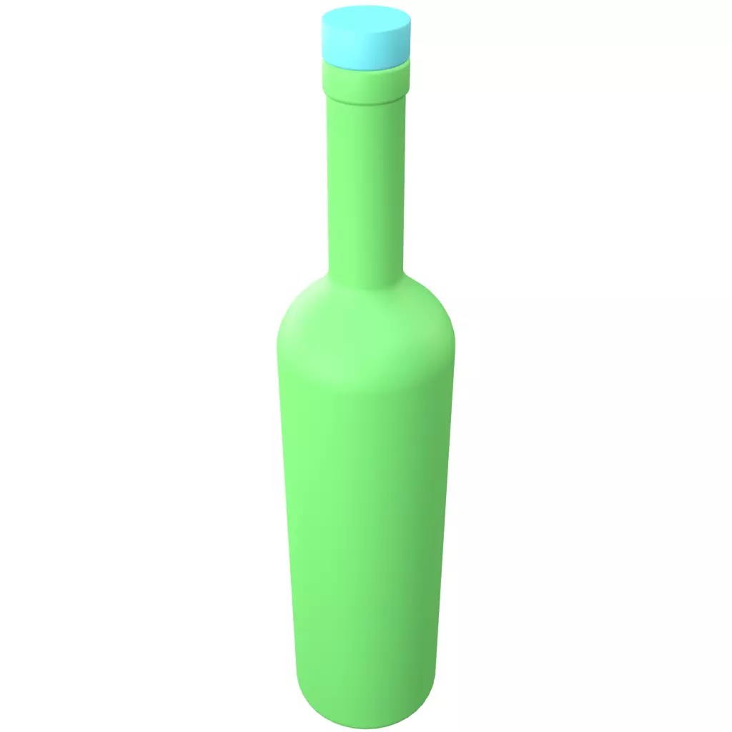 750mL Long Neck Glass Vodka Bottle 3D Model – PBR Textured, Game-Ready Formats - View 12