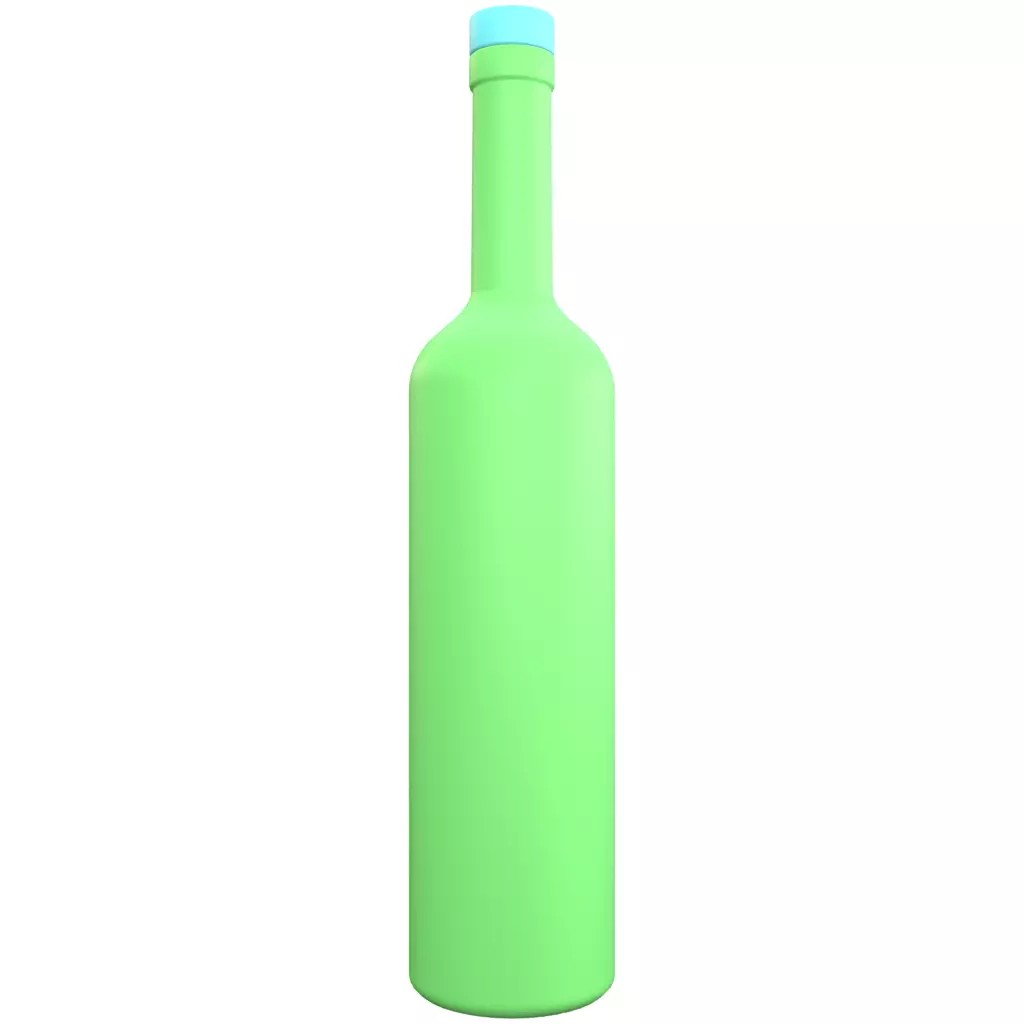 750mL Long Neck Glass Vodka Bottle 3D Model – PBR Textured, Game-Ready Formats - View 20