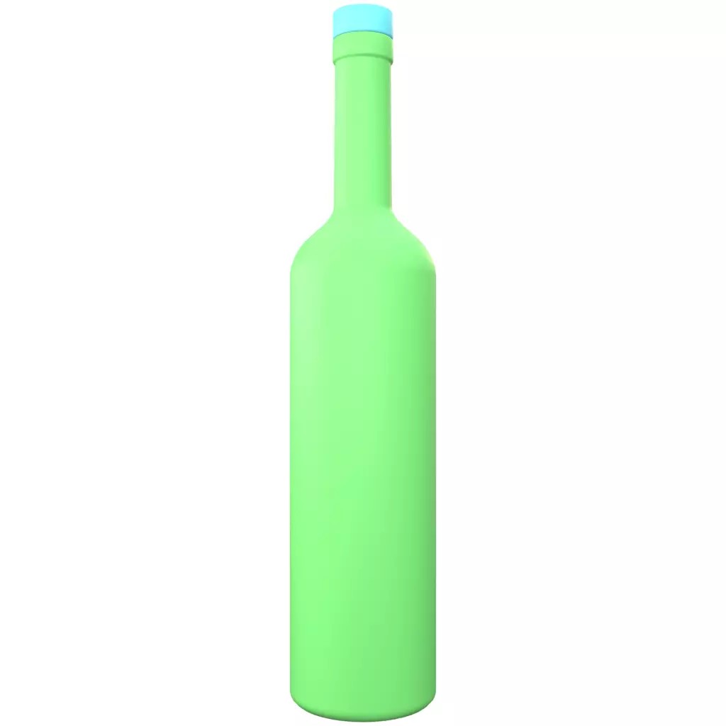 750mL Long Neck Glass Vodka Bottle 3D Model – PBR Textured, Game-Ready Formats - View 25
