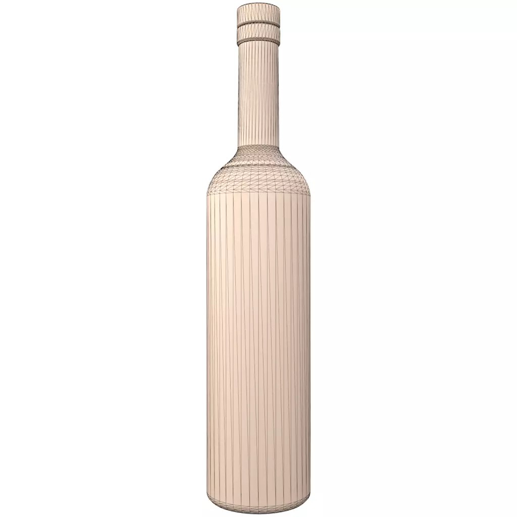 750mL Long Neck Glass Vodka Bottle 3D Model – PBR Textured, Game-Ready Formats - View 30