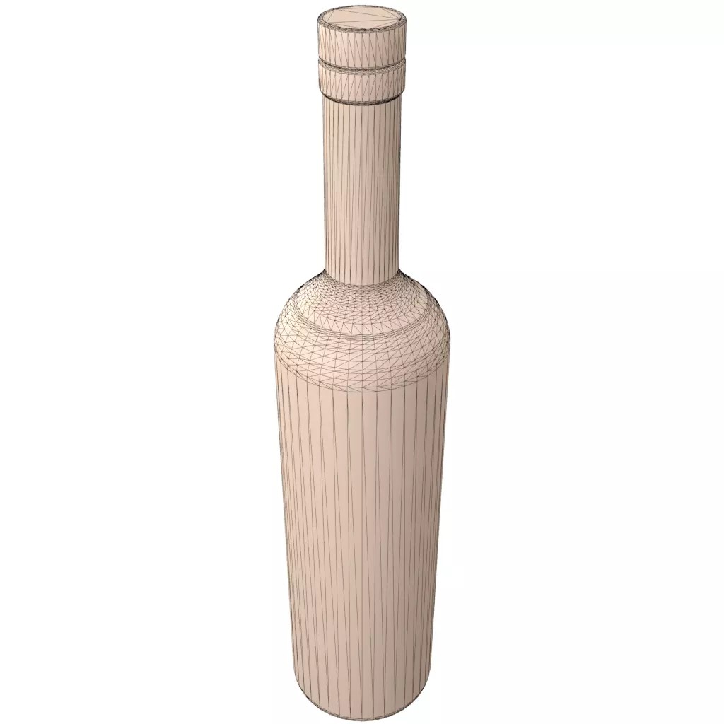 750mL Long Neck Glass Vodka Bottle 3D Model – PBR Textured, Game-Ready Formats - View 33
