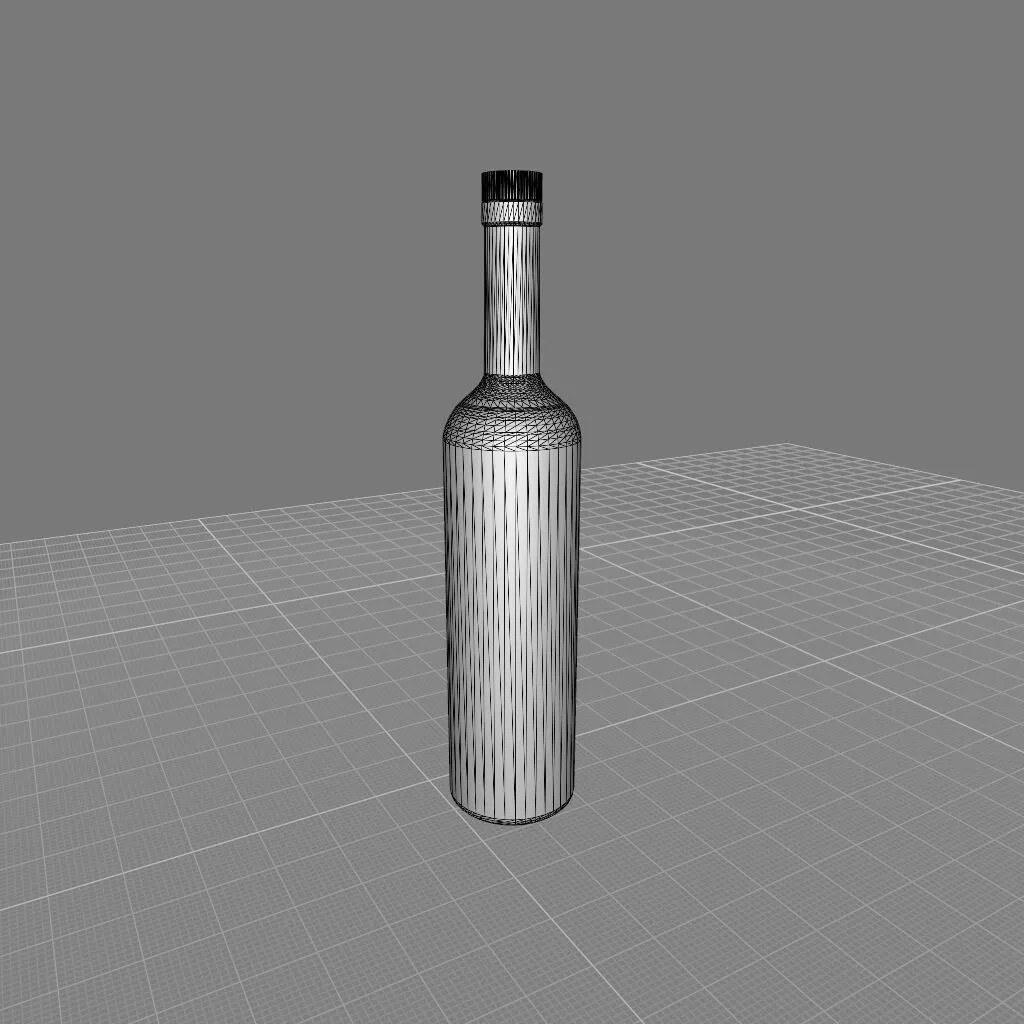 750mL Long Neck Glass Vodka Bottle 3D Model – PBR Textured, Game-Ready Formats - View 5