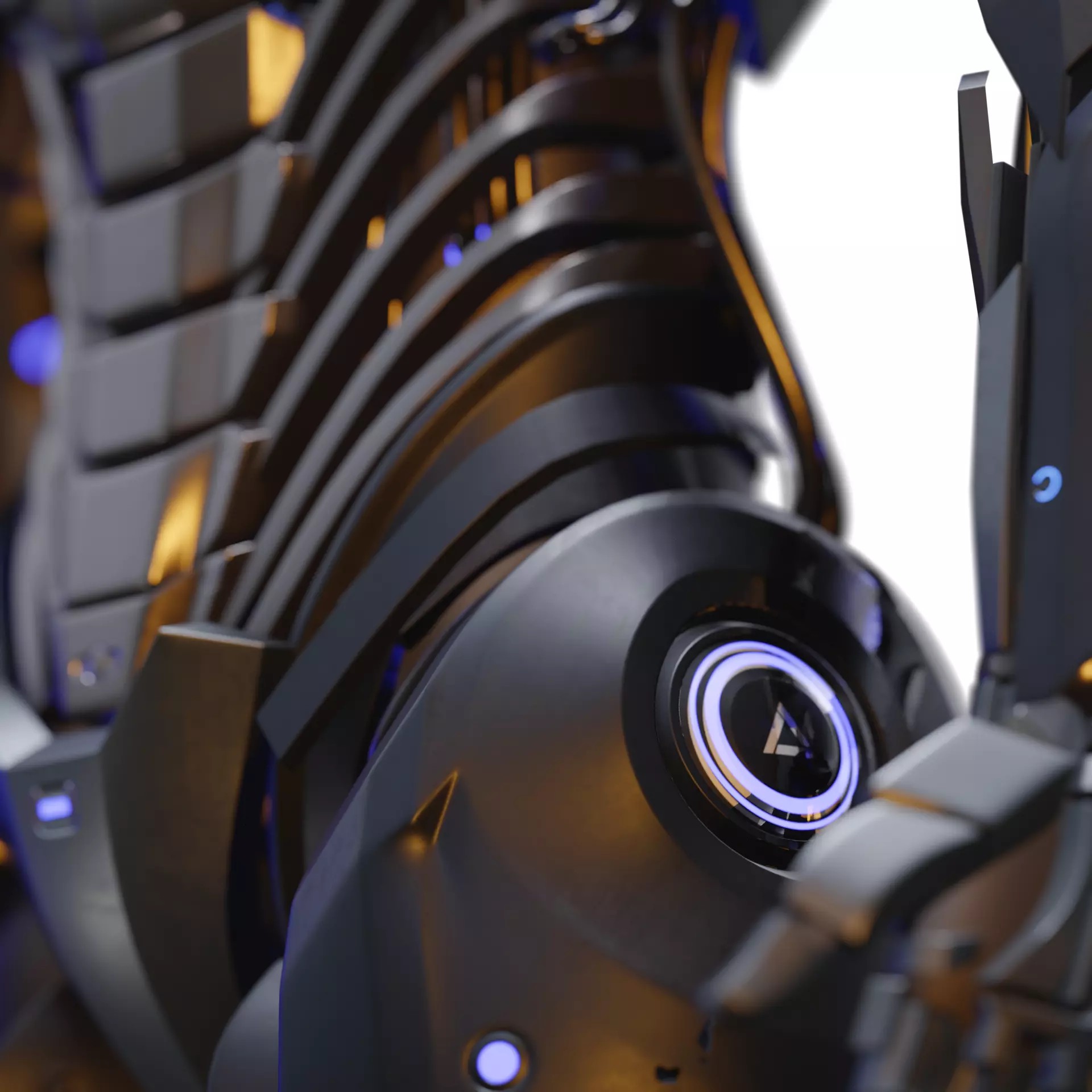 Futuristic Humanoid Combat Robot - Low-Poly Game-Ready 3D Model - View 12