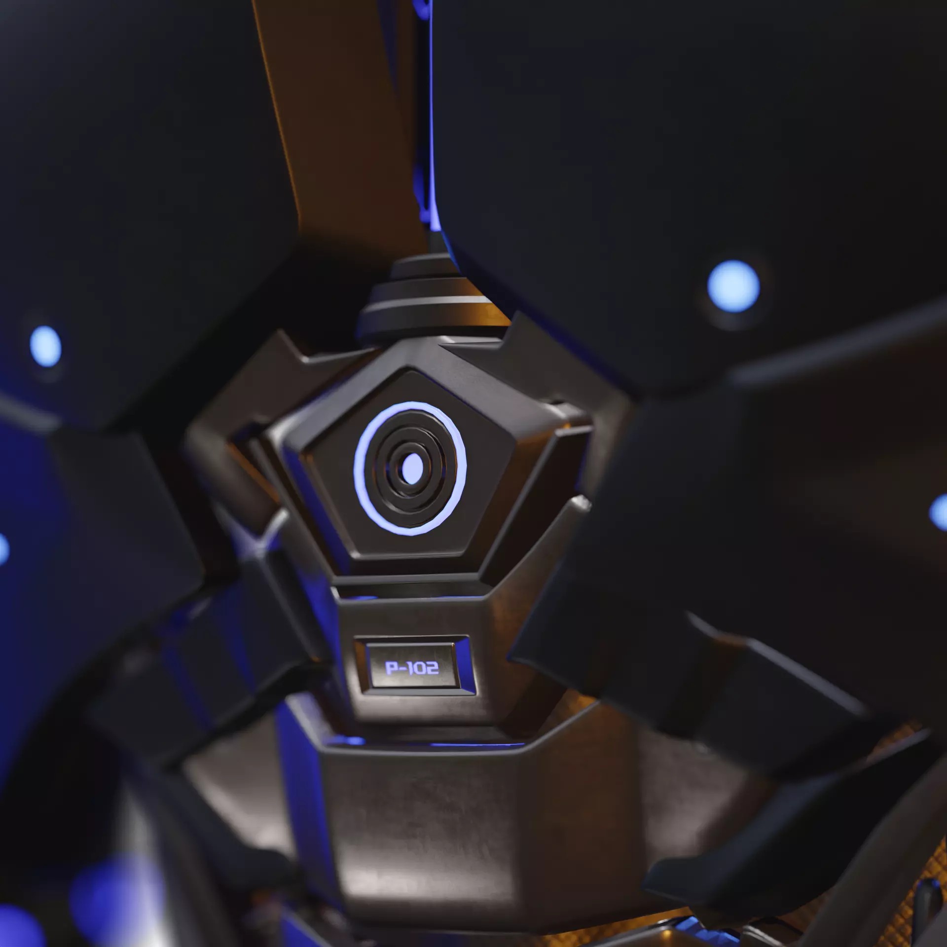 Futuristic Humanoid Combat Robot - Low-Poly Game-Ready 3D Model - View 14