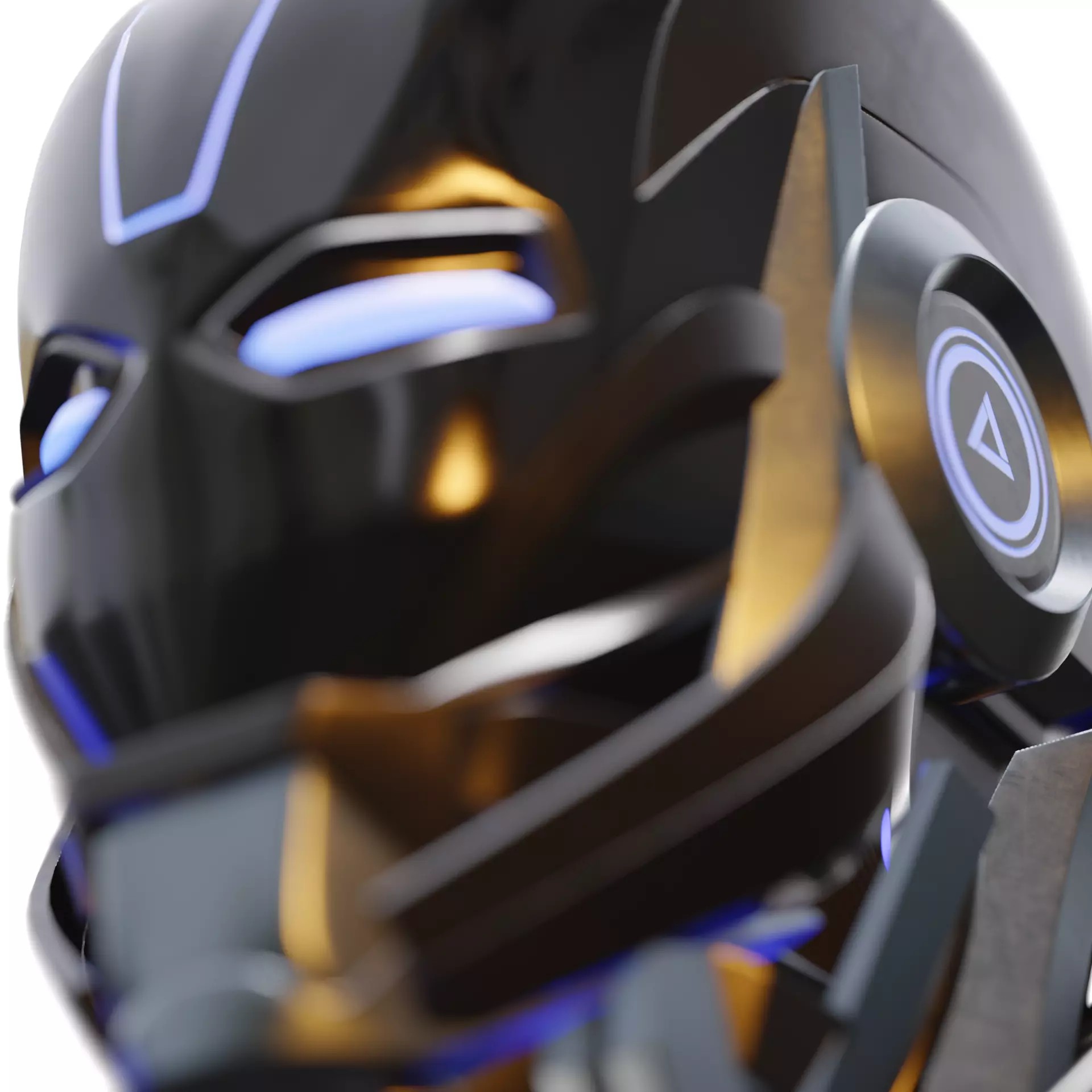 Futuristic Humanoid Combat Robot - Low-Poly Game-Ready 3D Model - View 21
