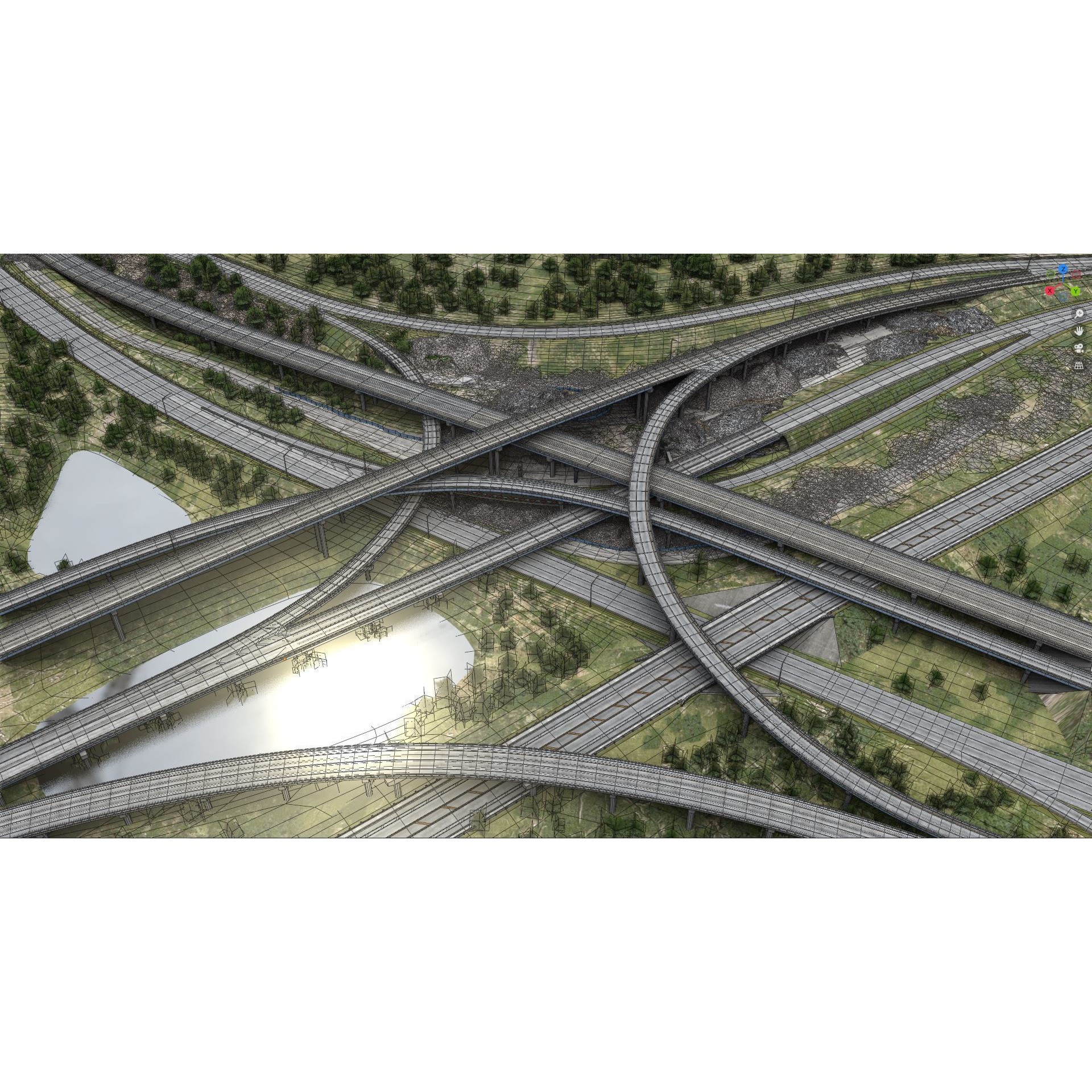 I-95 Highway Miami - Low-Poly Game-Ready 3D Model - View 10