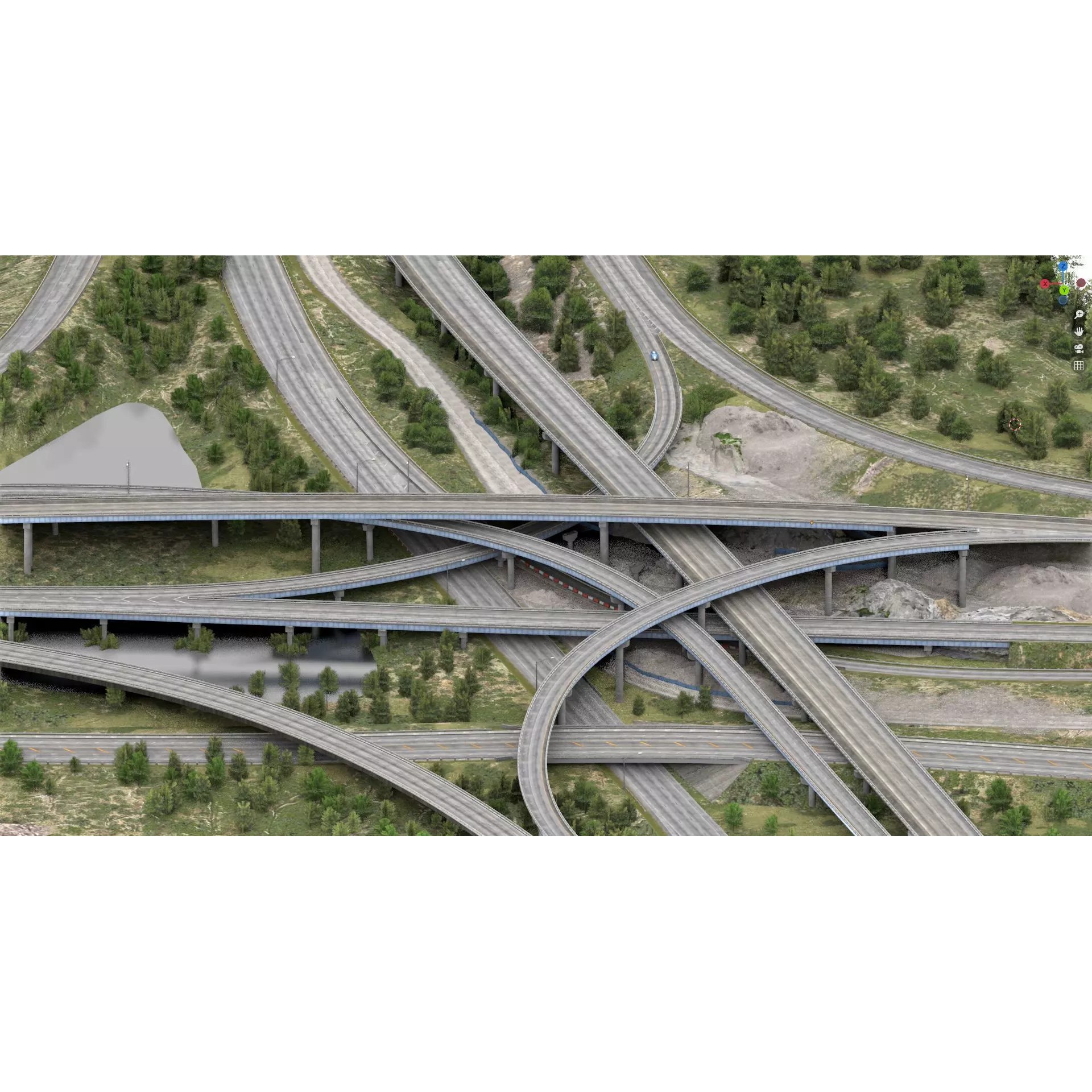 I-95 Highway Miami - Low-Poly Game-Ready 3D Model - View 2