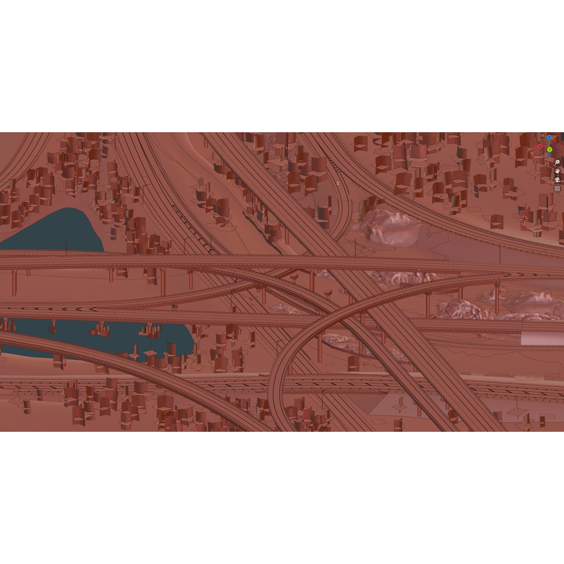 I-95 Highway Miami - Low-Poly Game-Ready 3D Model - View 3